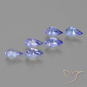 Gemme di Tanzanite Intenso Viola Blu naturale da 1.41 ct, Forma a pera, VVS-VS