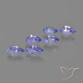 Gemme di Tanzanite Intenso Viola Blu naturale da 1.26 ct, Forma a pera, VVS-VS