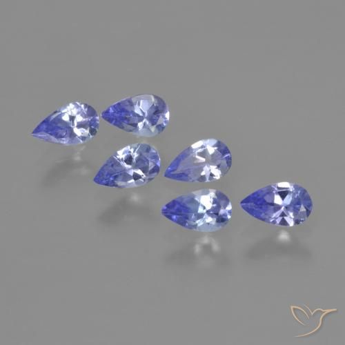 Gemme di Tanzanite Blu elettrico naturale da 1.29 ct, Forma a pera, VVS-VS