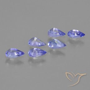 Gemme di Tanzanite Blu medio naturale da 1.28 ct, Forma a pera, VS