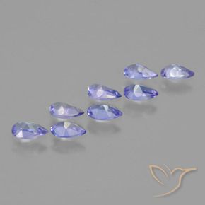 Gemme di Tanzanite Intenso Viola Blu naturale da 1.56 ct, Forma a pera, VS