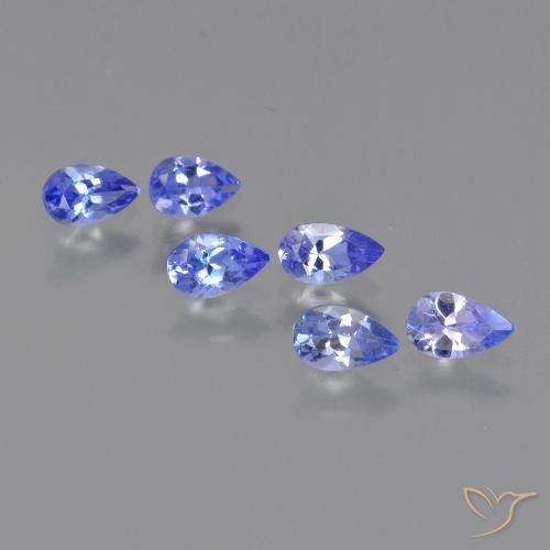 1.30ctw Naturale Blu elettrico Tanzanite, Forma a pera, VS