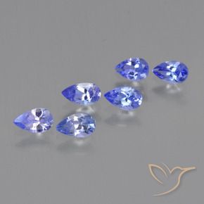 Gemme di Tanzanite Blu elettrico naturale da 1.30 ct, Forma a pera, VS