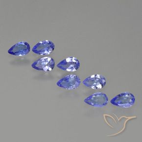 Gemme di Tanzanite Intenso Viola Blu naturale da 1.42 ct, Forma a pera, VS