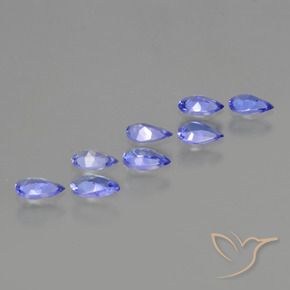 Gemme di Tanzanite Intenso Viola Blu naturale da 1.42 ct, Forma a pera, VS