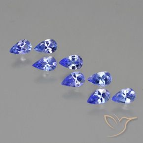 Gemme di Tanzanite Blu elettrico naturale da 1.87 ct, Forma a pera, VS