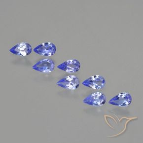 Gemme di Tanzanite Intenso Viola Blu naturale da 1.29 ct, Forma a pera, VS