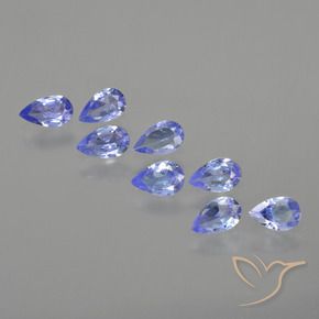 Gemme di Tanzanite Intenso Viola Blu naturale da 1.55 ct, Forma a pera, VS