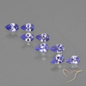 Gemme di Tanzanite Intenso Viola Blu naturale da 1.55 ct, Forma a pera, VS