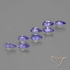 Gemme di Tanzanite Intenso Viola Blu naturale da 1.55 ct, Forma a pera, VS