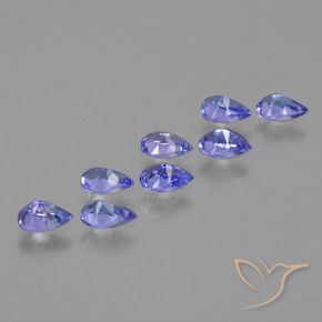 Gemme di Tanzanite Blu elettrico naturale da 1.74 ct, Forma a pera, VS
