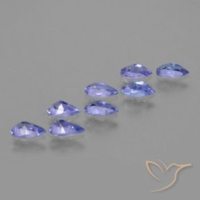 Gemme di Tanzanite Intenso Viola Blu naturale da 1.68 ct, Forma a pera, VS