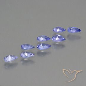Gemme di Tanzanite Viola Blu naturale da 1.48 ct, Forma a pera, VS