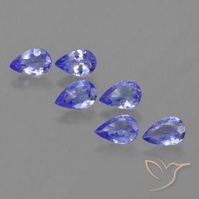 Gemme di Tanzanite Intenso Viola Blu naturale da 2.15 ct, Forma a pera, VS