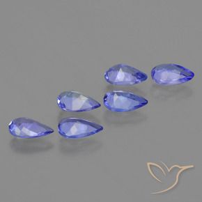 Gemme di Tanzanite Intenso Viola Blu naturale da 2.15 ct, Forma a pera, VS