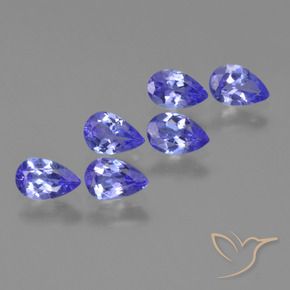 Gemme di Tanzanite Intenso Viola Blu naturale da 2.28 ct, Forma a pera, VS