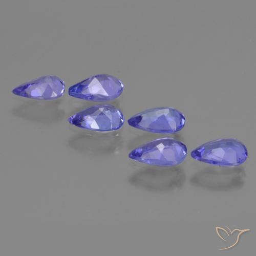 Gemme di Tanzanite Intenso Viola Blu naturale da 2.17 ct, Forma a pera, VS