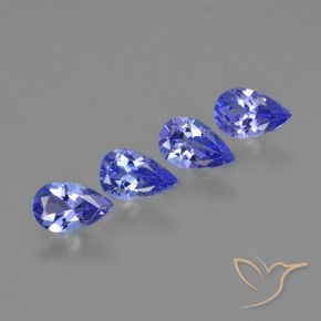 Gemme di Tanzanite Blu viola intenso naturale da 1.67 ct, Forma a pera, VS