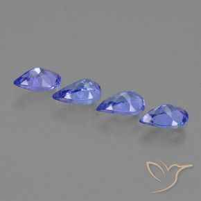 Gemme di Tanzanite Blu viola intenso naturale da 1.67 ct, Forma a pera, VS