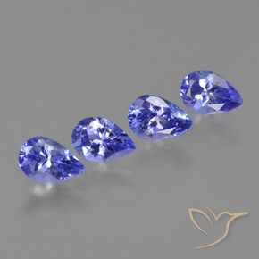 Gemme di Tanzanite Viola Blu naturale da 1.68 ct, Forma a pera, VVS-VS