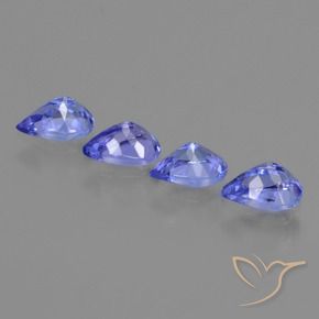 Gemme di Tanzanite Viola Blu naturale da 1.68 ct, Forma a pera, VVS-VS