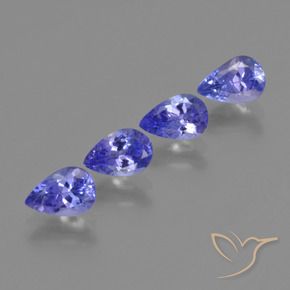 Gemme di Tanzanite Intenso Viola Blu naturale da 1.94 ct, Forma a pera, VS