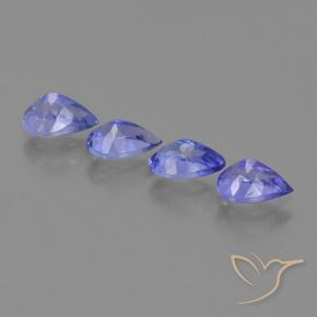 Gemme di Tanzanite Intenso Viola Blu naturale da 1.94 ct, Forma a pera, VS