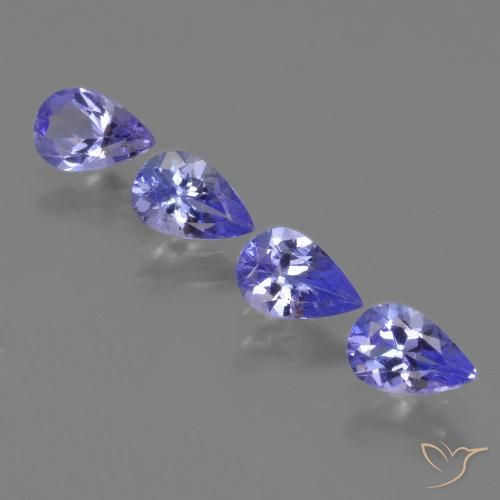 1.65ctw Naturale Intenso Viola Blu Tanzanite, Forma a pera, VS