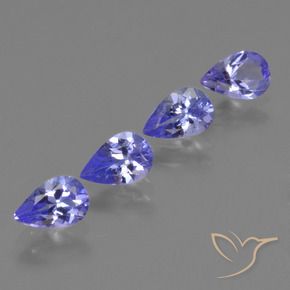 Gemme di Tanzanite Intenso Viola Blu naturale da 1.65 ct, Forma a pera, VS