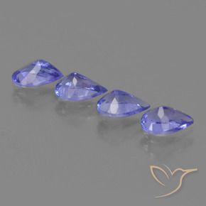 Gemme di Tanzanite Intenso Viola Blu naturale da 1.65 ct, Forma a pera, VS