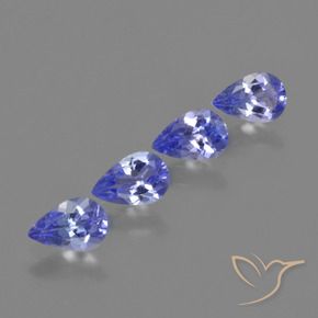 Gemme di Tanzanite Intenso Viola Blu naturale da 1.67 ct, Forma a pera, VVS-VS