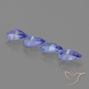 Gemme di Tanzanite Intenso Viola Blu naturale da 1.67 ct, Forma a pera, VVS-VS