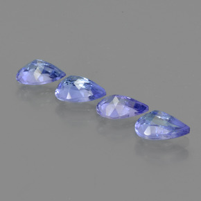 Gemme di Tanzanite Intenso Viola Blu naturale da 1.63 ct, Forma a pera, VS