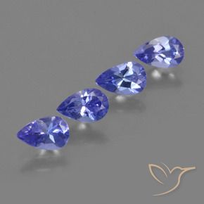 Gemme di Tanzanite Intenso Viola Blu naturale da 1.48 ct, Forma a pera, VS