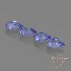 Gemme di Tanzanite Intenso Viola Blu naturale da 1.48 ct, Forma a pera, VS