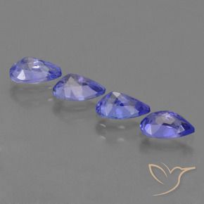 Gemme di Tanzanite Intenso Viola Blu naturale da 1.70 ct, Forma a pera, VS