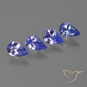 Gemme di Tanzanite Intenso Viola Blu naturale da 1.34 ct, Forma a pera, VS