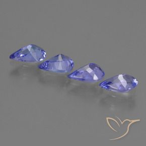 Gemme di Tanzanite Intenso Viola Blu naturale da 1.34 ct, Forma a pera, VS