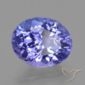 Tanzanite Intenso Viola Blu naturale da 2.88 ct, Taglio ovale, VS-SI