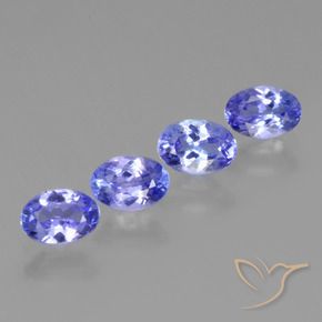 Gemme di Tanzanite Viola Blu naturale da 1.91 ct, Ovale, VVS-VS