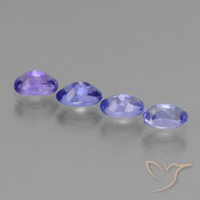 Gemme di Tanzanite Intenso Viola Blu naturale da 1.86 ct, Ovale, VVS-VS