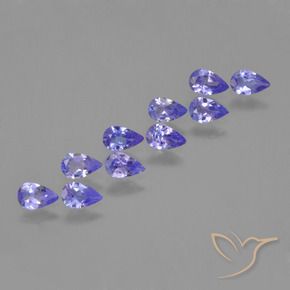 Gemme di Tanzanite Intenso Viola Blu naturale da 1.79 ct, Forma a pera, VS