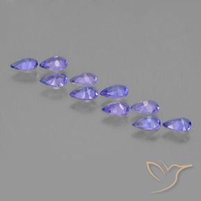 Gemme di Tanzanite Intenso Viola Blu naturale da 1.79 ct, Forma a pera, VS