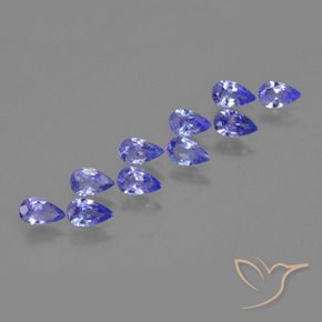 Gemme di Tanzanite Blu intenso naturale da 1.88 ct, Forma a pera, VS
