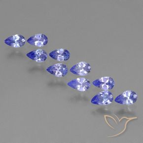 Gemme di Tanzanite Intenso Viola Blu naturale da 2.17 ct, Forma a pera, VS