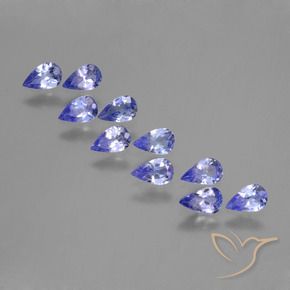 Gemme di Tanzanite Intenso Viola Blu naturale da 2.00 ct, Forma a pera, VS
