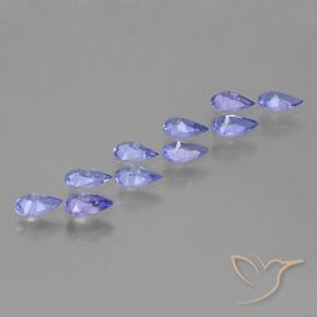 Gemme di Tanzanite Intenso Viola Blu naturale da 2.00 ct, Forma a pera, VS