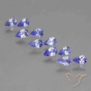 Gemme di Tanzanite Intenso Viola Blu naturale da 1.98 ct, Forma a pera, VS