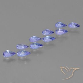 Gemme di Tanzanite Intenso Viola Blu naturale da 1.98 ct, Forma a pera, VS