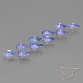 Gemme di Tanzanite Intenso Viola Blu naturale da 1.96 ct, Forma a pera, VS
